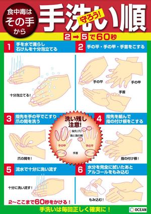 kaido-jun (kaido-jun)さんの食品工場用　「手洗い手順」のポスターデザイン(A3サイズ)への提案