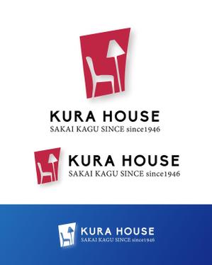 aotake, (ohana_tsumugi)さんの家具・インテリアのお店　「KURA　HOUSE」のロゴへの提案