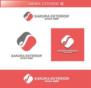 FISHERMAN (FISHERMAN)さんの建設業｢株式会社 桜創建｣及びｴｸｽﾃﾘｱ工事ｻﾌﾞﾈｰﾑ[SAKURA EXTERIOR]のロゴ,社文字への提案