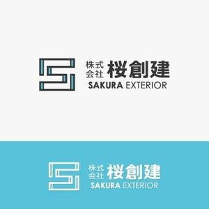 eiasky (skyktm)さんの建設業｢株式会社 桜創建｣及びｴｸｽﾃﾘｱ工事ｻﾌﾞﾈｰﾑ[SAKURA EXTERIOR]のロゴ,社文字への提案