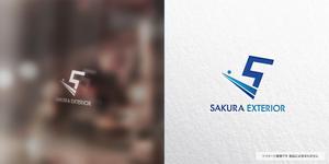 VainStain (VainStain)さんの建設業｢株式会社 桜創建｣及びｴｸｽﾃﾘｱ工事ｻﾌﾞﾈｰﾑ[SAKURA EXTERIOR]のロゴ,社文字への提案