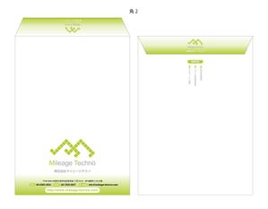 okada_worksさんの会社ロゴを配置した封筒デザインへの提案