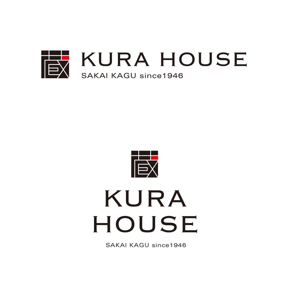 家具・インテリアのお店　「KURA　HOUSE」のロゴ