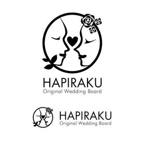 柴道楽 (shibadoraku-sakura)さんのウェディングペーパーアイテム販売サイト「HAPIRAKU」のロゴへの提案