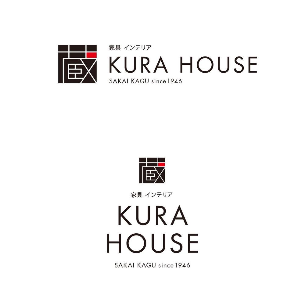 家具・インテリアのお店　「KURA　HOUSE」のロゴ