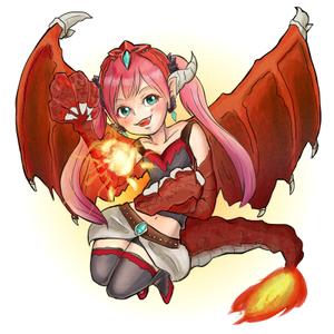 kisa (kisa404)さんのゲームに登場するモンスターのイラスト(ドラゴン少女)への提案