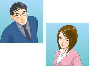 Mi (mimimikko)さんの仕事のできそうなキャリアウーマン（女性）のイラストと転職を希望する今時ビジネスマン（男性）のイラストへの提案