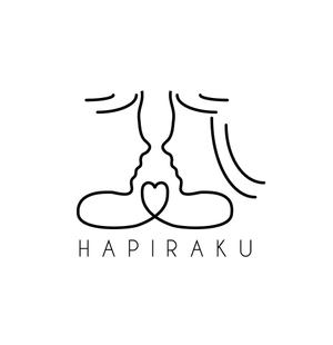 タケムラ (tkmr)さんのウェディングペーパーアイテム販売サイト「HAPIRAKU」のロゴへの提案