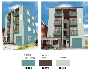 rinkuru (rinkuru)さんの外壁塗装デザイン（急募）マンション1棟の外壁塗装カラーコーディネート　その⑤への提案