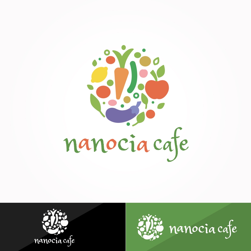 カフェ「nanocia cafe」のロゴ