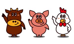 山本周平 (syuhei0828)さんのお肉屋さん（牛・豚・鶏）のキャラクターデザインへの提案