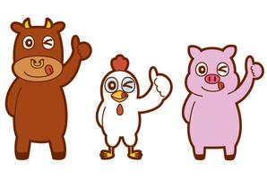 sekizawa ()さんのお肉屋さん（牛・豚・鶏）のキャラクターデザインへの提案