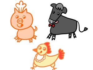ushizaworld (ushizaworld)さんのお肉屋さん（牛・豚・鶏）のキャラクターデザインへの提案