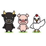 吉翔 (kiyosho)さんのお肉屋さん（牛・豚・鶏）のキャラクターデザインへの提案