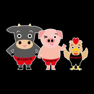 （株）CREON (sombra_y_sol)さんのお肉屋さん（牛・豚・鶏）のキャラクターデザインへの提案