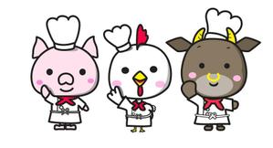 りょうてん (ryotten)さんのお肉屋さん（牛・豚・鶏）のキャラクターデザインへの提案