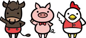 華純 (kasumigaze)さんのお肉屋さん（牛・豚・鶏）のキャラクターデザインへの提案