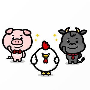 Jelly (Jelly)さんのお肉屋さん（牛・豚・鶏）のキャラクターデザインへの提案