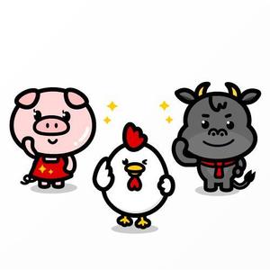 Jelly (Jelly)さんのお肉屋さん（牛・豚・鶏）のキャラクターデザインへの提案
