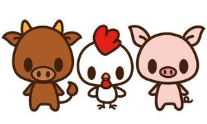 CHIHUAHUA BASE (tae1182)さんのお肉屋さん（牛・豚・鶏）のキャラクターデザインへの提案