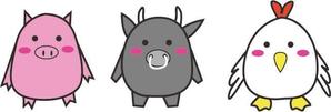 missymissymissyjobさんのお肉屋さん（牛・豚・鶏）のキャラクターデザインへの提案