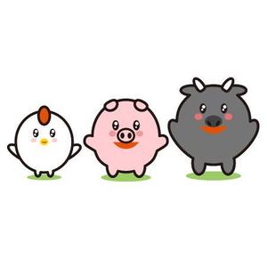 cms (tnkn0903)さんのお肉屋さん（牛・豚・鶏）のキャラクターデザインへの提案