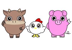 株式会社イーネットビズ (e-nets)さんのお肉屋さん（牛・豚・鶏）のキャラクターデザインへの提案