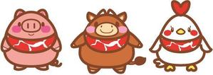 loveinko (loveinko)さんのお肉屋さん（牛・豚・鶏）のキャラクターデザインへの提案
