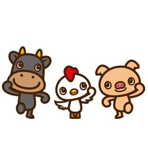 THE_watanabakery (the_watanabakery)さんのお肉屋さん（牛・豚・鶏）のキャラクターデザインへの提案