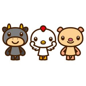 THE_watanabakery (the_watanabakery)さんのお肉屋さん（牛・豚・鶏）のキャラクターデザインへの提案