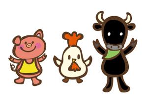 なにに★ぬこ (chiezo108)さんのお肉屋さん（牛・豚・鶏）のキャラクターデザインへの提案