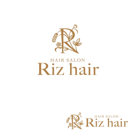 atomgra (atomgra)さんの【急募＆注目】誰もが気軽に通える伝説の美容室「Riz hair」のお洒落で素敵なロゴを募集！への提案