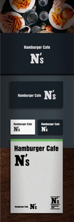 kozi design (koji-okabe)さんのグルメハンバーガーショップ「N's」のロゴへの提案