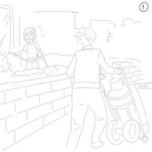 Tubling ()さんの絵本風パンフレットに差し込むイラストの絵コンテ（構図案）への提案