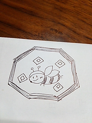 まりな (pen86127422)さんの「グアテマラ産ハリナシミツバチのはちみつ」に貼付するラベルシールのデザインへの提案