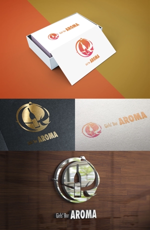 株式会社ガラパゴス (glpgs-lance)さんのガールズバー AROMAのロゴデザインへの提案