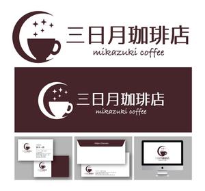 K-J (king_j)さんの三日月珈琲店のロゴ。新しくお店を始めます。への提案