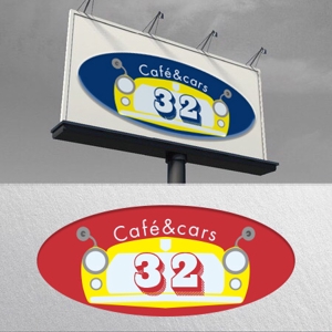 mayumin (mayumi-o)さんの新規Open飲食店カフェダイニング「café&cars 32」のロゴへの提案