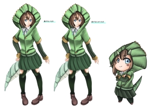 tegaki (tegaki)さんのトリケラトプスを擬人化した萌えキャラクターのデザインへの提案