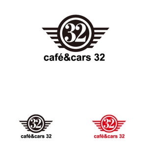kora３ (kora3)さんの新規Open飲食店カフェダイニング「café&cars 32」のロゴへの提案