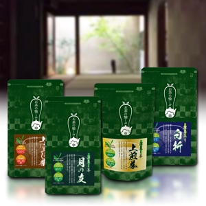 Big moon design (big-moon)さんのお茶の定番シリーズ商品・パッケージ&種別表示部デザインへの提案