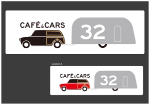 zenmonkさんの新規Open飲食店カフェダイニング「café&cars 32」のロゴへの提案