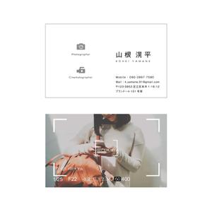 N_design (zero_factory)さんのフリーランスのカメラマンとして活動する名刺デザインへの提案