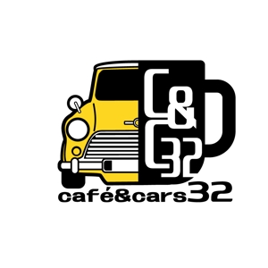きいろしん (kiirosin)さんの新規Open飲食店カフェダイニング「café&cars 32」のロゴへの提案