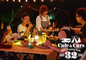 89 (wakuwaku31)さんの新規Open飲食店カフェダイニング「café&cars 32」のロゴへの提案