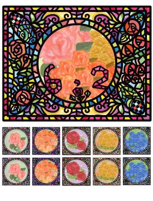 えほんポケット (sara2014)さんの6月2日ローズの日　記念切手シートのデザインへの提案