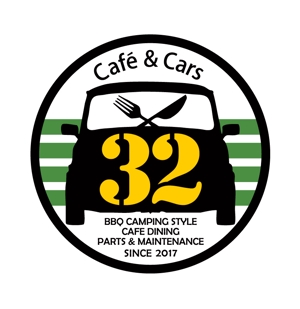 STUDIO LIBERTY (STUDIO-LIBERTY)さんの新規Open飲食店カフェダイニング「café&cars 32」のロゴへの提案