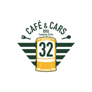 Artch.design (bound424)さんの新規Open飲食店カフェダイニング「café&cars 32」のロゴへの提案