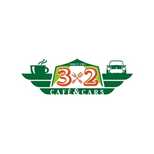 ente_001さんの新規Open飲食店カフェダイニング「café&cars 32」のロゴへの提案