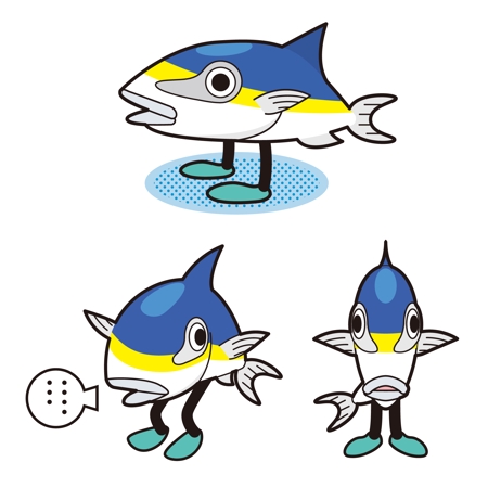 Kaya4さんの事例 実績 提案 真鯛 マダイ と鯵 アジ と鰤 ブリ のキャラクターデザイン Ami007 様件名 クラウドソーシング ランサーズ